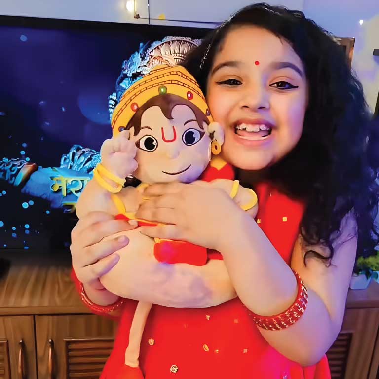 mantra chanting baby hanuman soft toy
